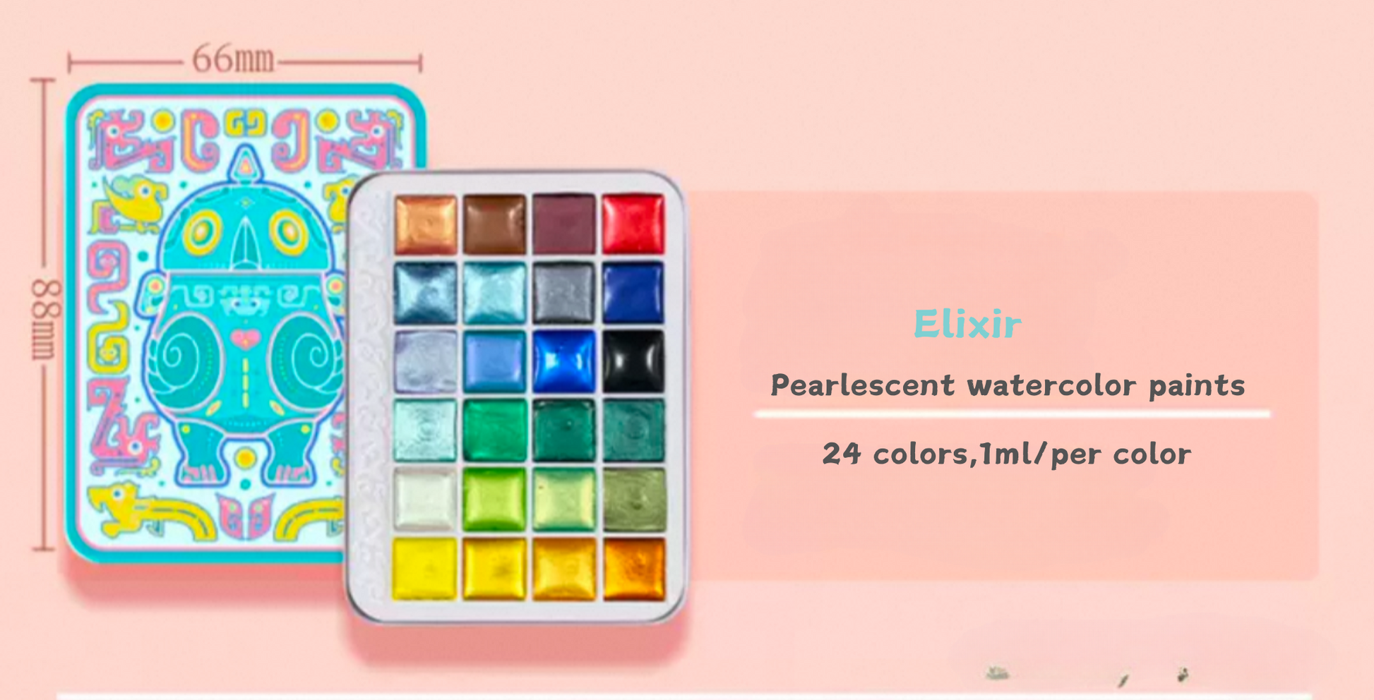 pearlescent watercolor paints 24 color