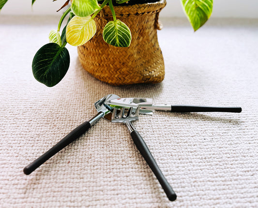 this set includes a trowel ,a transplanter and a fork
